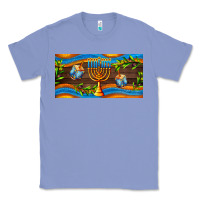 Colony Blue hanukkah with candlestick Classic Tee - AdoDesignShop