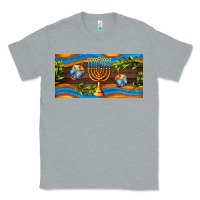 Heather Grey hanukkah with candlestick Classic Tee - AdoDesignShop