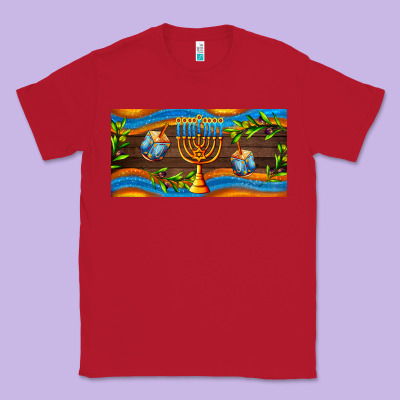 Hanukkah With Candlestick Classic Tee Designed By Adodesignshop