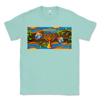 Seafoam hanukkah with candlestick Classic Tee - AdoDesignShop