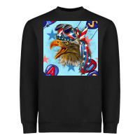 Black mullet eagle with balloon seamless pattern Heavyweight Sweatshirt - BundleAndBundleShop