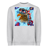 Heather Grey mullet eagle with balloon seamless pattern Heavyweight Sweatshirt - BundleAndBundleShop