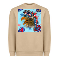 Mushroom mullet eagle with balloon seamless pattern Heavyweight Sweatshirt - BundleAndBundleShop