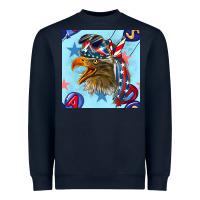 Navy mullet eagle with balloon seamless pattern Heavyweight Sweatshirt - BundleAndBundleShop