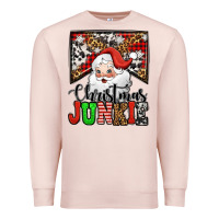 Pale Pink Christmas junkie Santa Claus Premium Sweatshirt - Jasminsmagicworld