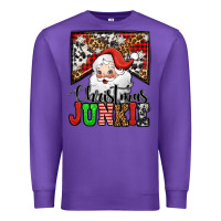 Purple Christmas junkie Santa Claus Premium Sweatshirt - Jasminsmagicworld