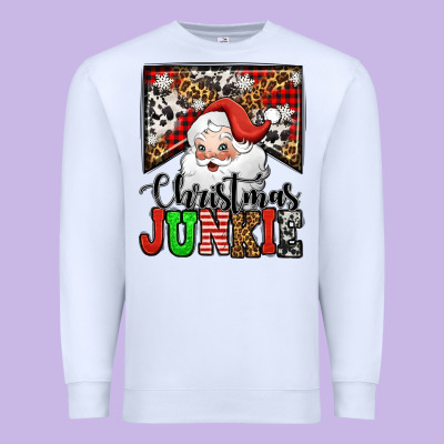 Christmas Junkie Santa Claus Premium Sweatshirt Designed By Jasminsmagicworld