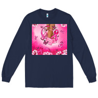Navy Breast Cancer diva Long Sleeve Tee - NancyCooperArtShop