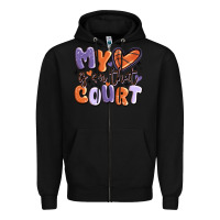 Black my heart is on that court Zipper Hoodie - MaliasSmallBusiness