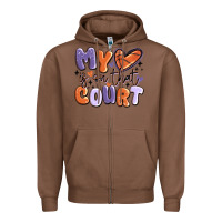 Chestnut my heart is on that court Zipper Hoodie - MaliasSmallBusiness