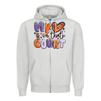 Dove Grey my heart is on that court Zipper Hoodie - MaliasSmallBusiness