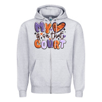 My Heart Is On That Court Zipper Hoodie | Teevron
