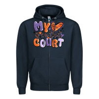 Navy my heart is on that court Zipper Hoodie - MaliasSmallBusiness
