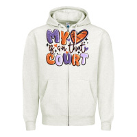 Oatmeal Heather my heart is on that court Zipper Hoodie - MaliasSmallBusiness