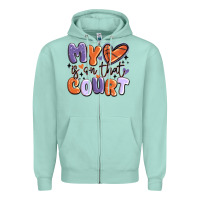 Seafoam my heart is on that court Zipper Hoodie - MaliasSmallBusiness