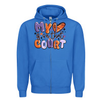 True Royal my heart is on that court Zipper Hoodie - MaliasSmallBusiness