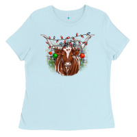 Baby Blue christmas  texas longhorn Ladies Tee - JahusDesignShop