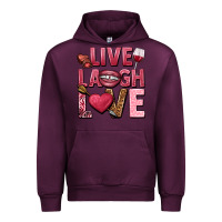Mauve Wine Live laugh love Valentine's Day Urban Hoodie - HowdyJamesFarm