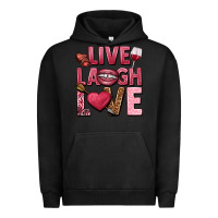 Pigment Black Live laugh love Valentine's Day Urban Hoodie - HowdyJamesFarm