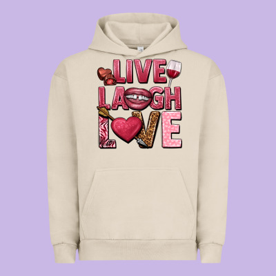 Live Laugh Love Valentine's Day Urban Hoodie Designed By Howdyjamesfarm