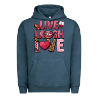 Pigment Midnight Navy Live laugh love Valentine's Day Urban Hoodie - HowdyJamesFarm