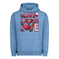 Pigment Pebble Blue Live laugh love Valentine's Day Urban Hoodie - HowdyJamesFarm