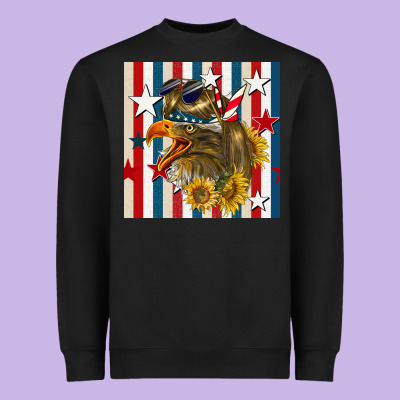 Mullet Eagle Seamless Pattern Heavyweight Sweatshirt Designed By Bundleandbundleshop