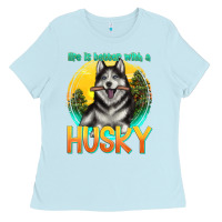 Baby Blue life is better with a husky Ladies Tee - texasbilliewilder