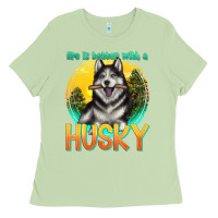 Matcha life is better with a husky Ladies Tee - texasbilliewilder