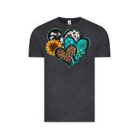 Vintage Black turquoise sunflower hearts Vintage Tee - Jasminsmagicworld