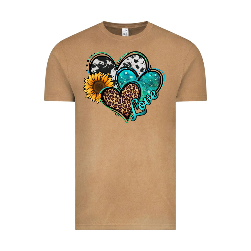 Turquoise Sunflower Hearts Vintage Tee by Jasminsmagicworld | Teevron