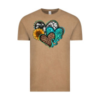 Vintage Coffee turquoise sunflower hearts Vintage Tee - Jasminsmagicworld