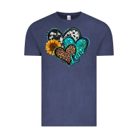 Vintage Denim turquoise sunflower hearts Vintage Tee - Jasminsmagicworld
