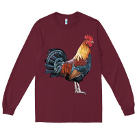 Burgundy New Hampshire Red Rooster Long Sleeve Tee - LillyAllenDesigns