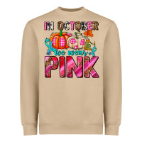 In October We Wear Pink With Pumpkins Heavyweight Sweatshirt | Teevron