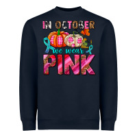 Navy in october we wear pink with pumpkins Heavyweight Sweatshirt - AdoDesignShop