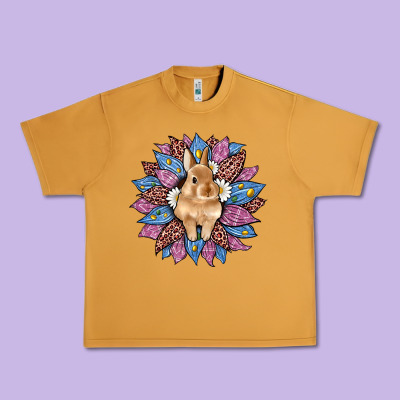 Easter Leopard Bunny Sunflower Urban Heavy Tee Designed By Artiststas