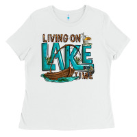 White living on lake time Ladies Tee - texasbilliewilder