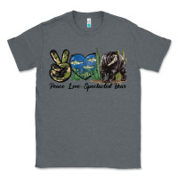 Charcoal Heather Peace Love Spectacled Bear Classic Tee - LillyAllenDesigns