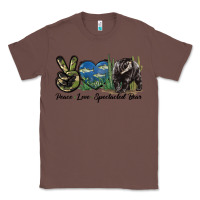 Chestnut Peace Love Spectacled Bear Classic Tee - LillyAllenDesigns