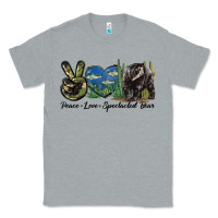 Heather Grey Peace Love Spectacled Bear Classic Tee - LillyAllenDesigns