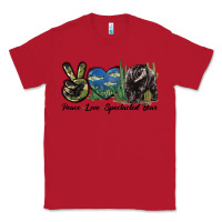Red Peace Love Spectacled Bear Classic Tee - LillyAllenDesigns