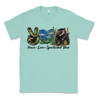 Seafoam Peace Love Spectacled Bear Classic Tee - LillyAllenDesigns