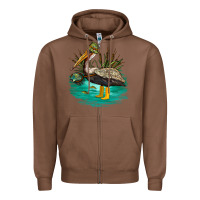 Chestnut fishing pelican camp Zipper Hoodie - NancyCooperArtShop