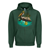 Sports Green fishing pelican camp Zipper Hoodie - NancyCooperArtShop