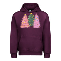 Mauve Wine christmas trees Urban Hoodie - CowGirlArtShop