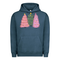 Pigment Midnight Navy christmas trees Urban Hoodie - CowGirlArtShop