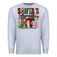 Heather Grey santa's favorite rt respiratory therapist Premium Sweatshirt - Jasminsmagicworld