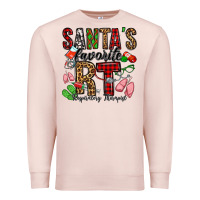 Pale Pink santa's favorite rt respiratory therapist Premium Sweatshirt - Jasminsmagicworld