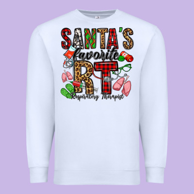 Santa's Favorite Rt Respiratory Therapist Premium Sweatshirt Designed By Jasminsmagicworld